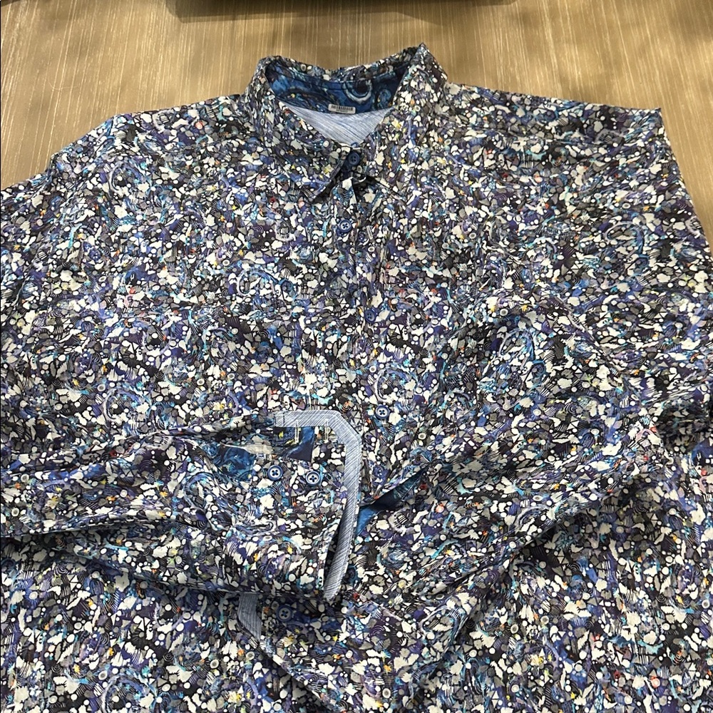 Robert Graham Blue and Black Patterned Shirt - Picture 5 of 5